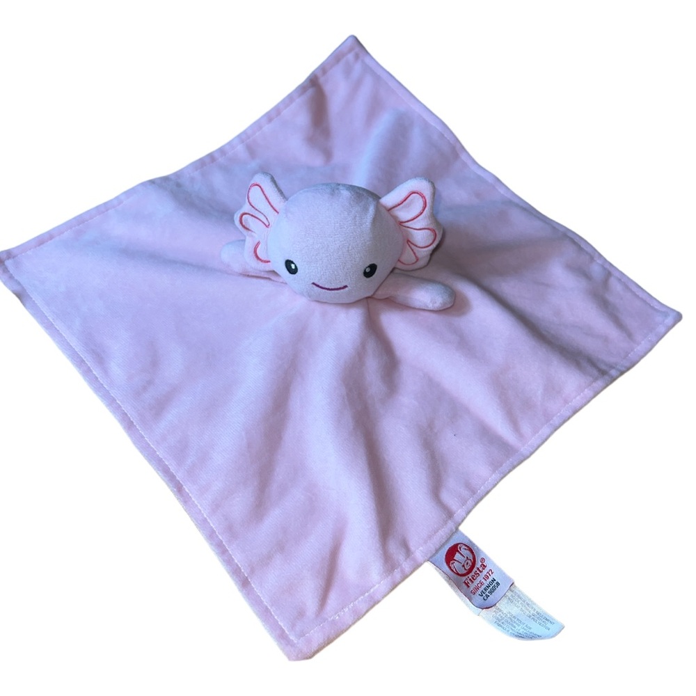 Fiesta Pink AXOLOTL Lovey Security Blanket WITH RATTLE